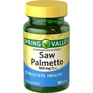 Spring Valley Standardized Extract Saw Palmetto Herbal Supplement Softgels, 160mg, 100 count