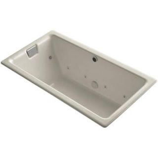 KOHLER Tea for Two 5.5 ft. Effervescence Walk In Whirlpool and Air Bath Tub with Chromatherapy in Sandbar K 856 CT G9
