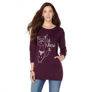 Melissa McCarthy Seven7 Le Meow Pullover Sweater   7831598