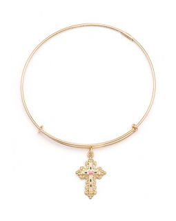 Alex and Ani Floral Cross Expandable Wire Bangle, Precious Metal Collection