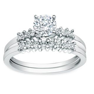 Auriya 14k Gold 1ct TDW Round Diamond Bridal Ring Set (H I, I1 I2