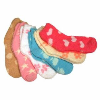 Luxury Divas Colorful Multi Pattern 6 Pack Assorted Fuzzy Socks