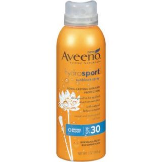 Aveeno Active Naturals Hydrosport Sunblock Spray Spf 30   5 Oz