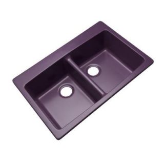 Mont Blanc Waterbrook Dual Mount Composite Granite 33 in. Double Bowl Kitchen Sink in Plum 79070Q