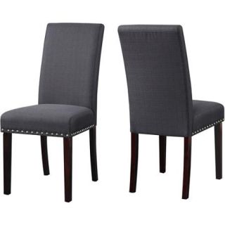 DHI Nice Nail Head Upholstered Dining Chair, Set of 2, Multiple Colors