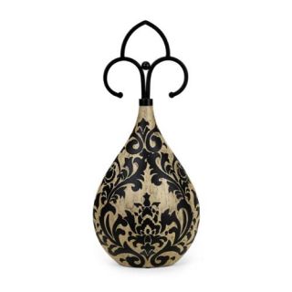 17" Small Carolyn Kinder Black & Off White Damask Design Ceramic Vase