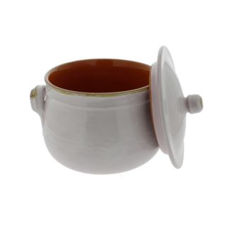 French Home 2.5 quart White Stoneware Bean Pot   17601476  