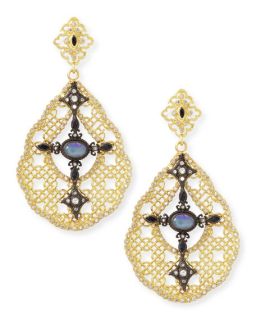 Armenta Old World Mesh Opal, Diamond & Sapphire Earrings