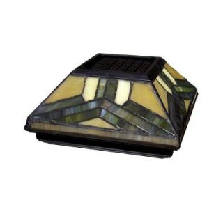 6 in. x 6 in. Solar Powered Stained Glass Post Cap 511 0014