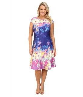 Adrianna Papell Plus Size Cut Away Fit Flare Dress