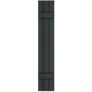 Winworks Wood Composite 12 in. x 67 in. Board & Batten Shutters Pair #632 Black 71267632