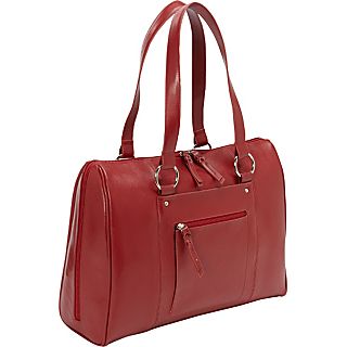 Franklin Covey FC Basics Red Leather Laptop Tote