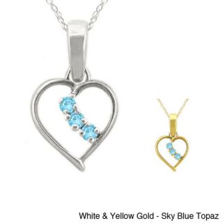 10k Gold Birthstone 3 stone Heart Necklace   13118626  