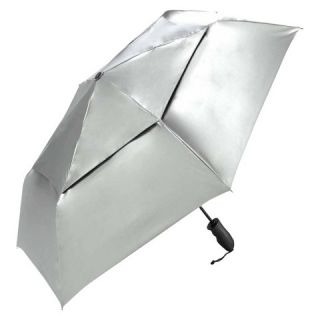 Open/Close Vented Compact Umbrella   Silver 43