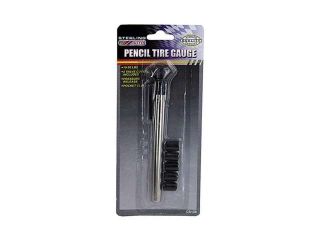 Pencil tire gauge with valve covers   Pack of 48