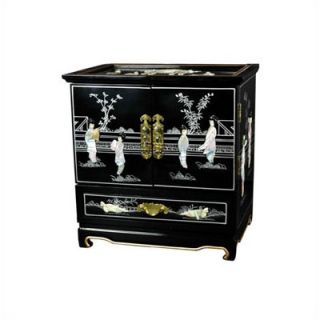 Oriental Furniture Lacquer Black Empress Jewelry Box