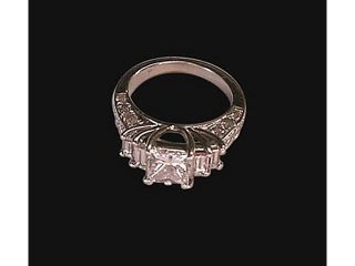 4 ct. diamonds princess & baguettes engagement ring new