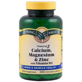 Spring Valley Calcium Magnesium & Zinc Bone Health Dietary Supplement 250 ct