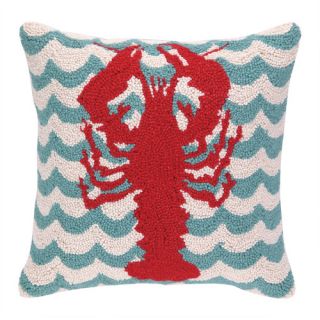 Lobster in Waves Hook Wool Throw Pillow
