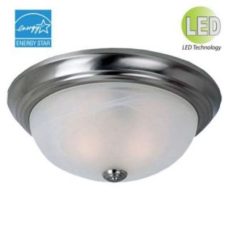 HomeSelects Brushed Nickel LED Flushmount with Modular Dimmable and Glass Globe 6511