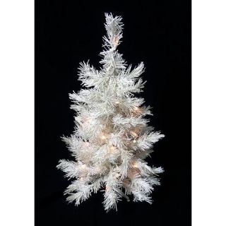 2' Pre Lit White Artificial Christmas Tree   Clear Lights