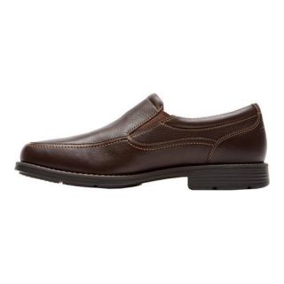 Mens Rockport Day Trading Twin Gore Slip On Dark Brown Tumbled