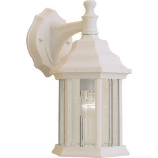 Talista 1 Light Outdoor Matte White Lantern with Clear Beveled Glass Panels CLI FRT1715 01 13