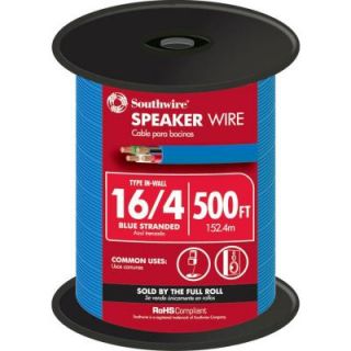 Southwire 500 ft. 16 4 Blue Stranded CU In Wall Speaker CL3 Wire 56911745