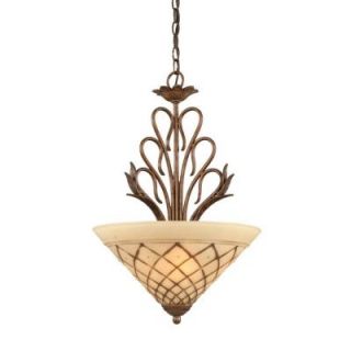 Filament Design Abney 3 Light Bronze Chandelier with Chocolate Icing Glass CLI TL5010582