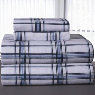 Heavy Weight Plaid Printed Flannel Sheet Set by Pointehaven