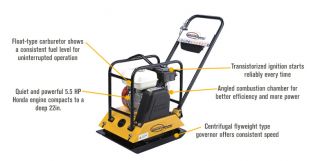 49160.  Single-Direction Plate Compactor with Honda Engine