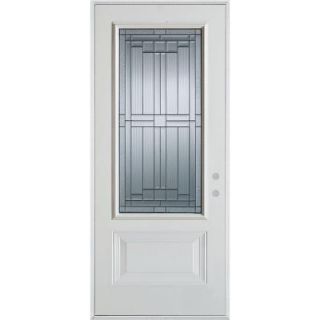 Stanley Doors 32 in. x 80 in. Architectural 3/4 Lite 1 Panel Prefinished White Steel Prehung Front Door 1510E Z 32 L