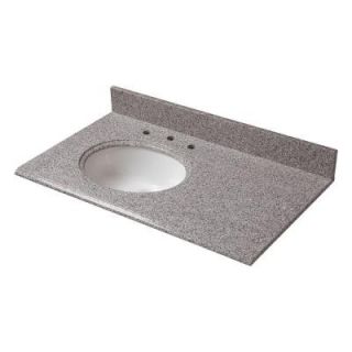Pegasus 37 in. W Granite Vanity Top in Napoli with Offset Left Bowl and 8 in. Faucet Spread 39603