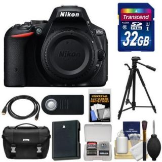 Nikon D5500 Wi Fi Digital SLR Camera Body (Black) 32GB Card + Case + Tripod + Battery + Accessory Kit
