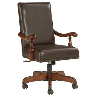 Gaylon Home Office Swivel Desk Chair   Burnished Brown   Signature