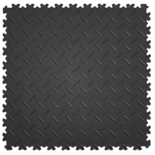 IT tile Diamond Plate 20 1/2 in. x 20 1/2 in. Dark Gray Vinyl Interlocking Multipurpose Flooring Tiles (23.25 sq. ft./case) 540DG4