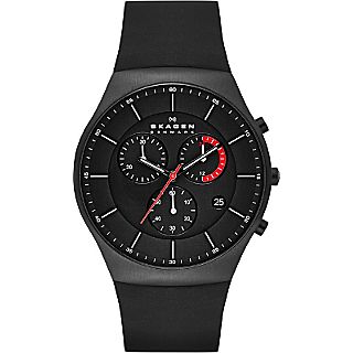 Skagen Aktiv Men’s Three Hand Multifunction Titanium Watch – Red Silicone