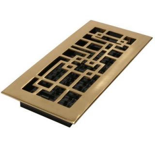 Decor Grates 3 in. x 10 in. Bright Solid Brass Arts and Crafts Register AB310