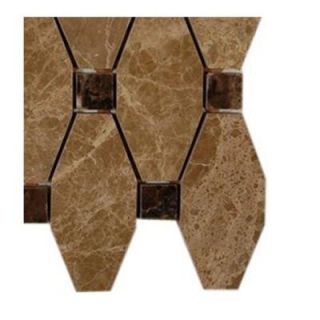 Splashback Tile Artois Hexagon Emperador Marble Mosaic Floor and Wall Tile   3 in. x 6 in. x 8 mm Tile Sample L3A9