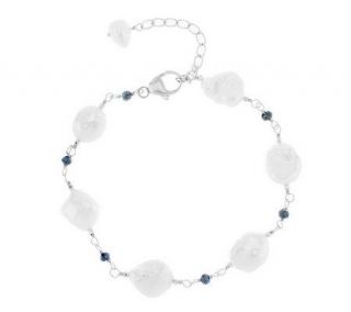 Honora Cultured Pearl & Black Spinel Sterling Bracelet   J281828 —