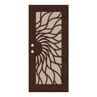 Unique Home Designs 36 in. x 80 in. Sunfire Copperclad Right Hand Surface Mount Aluminum Security Door with Desert Sand Perforated Screen 1S2001EL1CCP3A