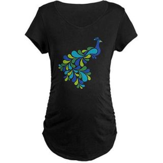  Retro Peacock Maternity Dark T Shirt