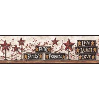 York Wallcoverings 6 in. Stars and Blocks on Shelf Border CB5503BD