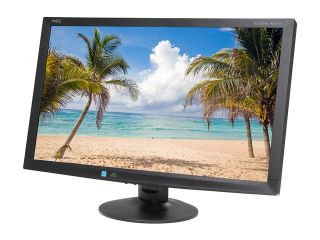 NEC Display AccuSync AS241W BK Black 24” Widescreen TN Panel, LED Backlight LCD Monitor 5ms 300cd/m2, ECO Mode function – Carbon Footprint Meter, Rapid Response Technology, 3 Year Warranty
