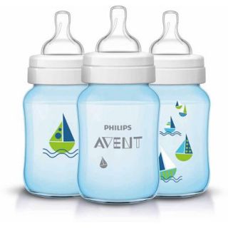 Philips AVENT Classic 9oz Bottle, , 3 Pack, BPA Free (Choose Your Pattern)
