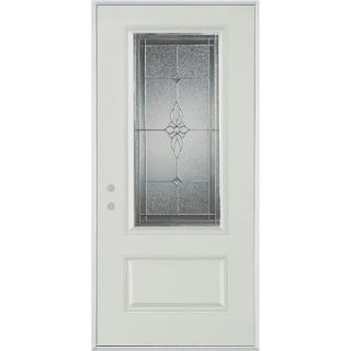 Stanley Doors 32 in. x 80 in. Victoria Classic Zinc 3/4 Lite 1 Panel Prefinished White Steel Prehung Front Door 1536E BN 32 R Z
