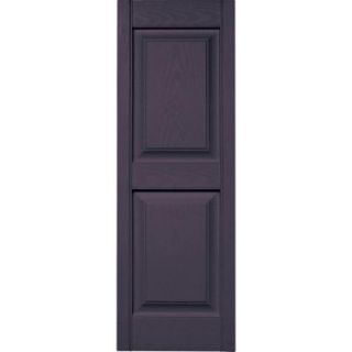 Builders Edge 15 in. x 43 in. Raised Panel Vinyl Exterior Shutters Pair in #285 Plum 030140043285