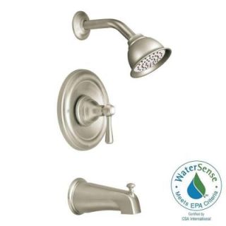 MOEN Kingsley Posi Temp 1 Handle Tub and Shower with Moenflo XL Eco Performance Trim Kit with Showerhead in Brushed Nickel T2113EPBN