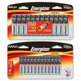 Energizer Alkaline Battery AA 24 count and AAA 24 count (2 Pack) HDONAAA24