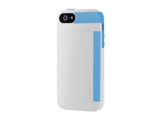 Incipio Stowaway Optical White / Cyan Blue Solid Credit Card Hard Shell Case w/ Silicone Core for iPhone 5 / 5S IPH 853